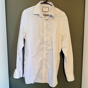 Charles Tyrwhitt White and Blue Striped Dress Shirt